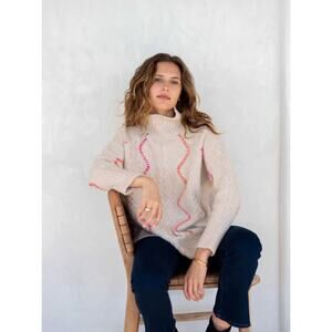 Mersea Women’s One Size Alpine Almond & Pink Sweater